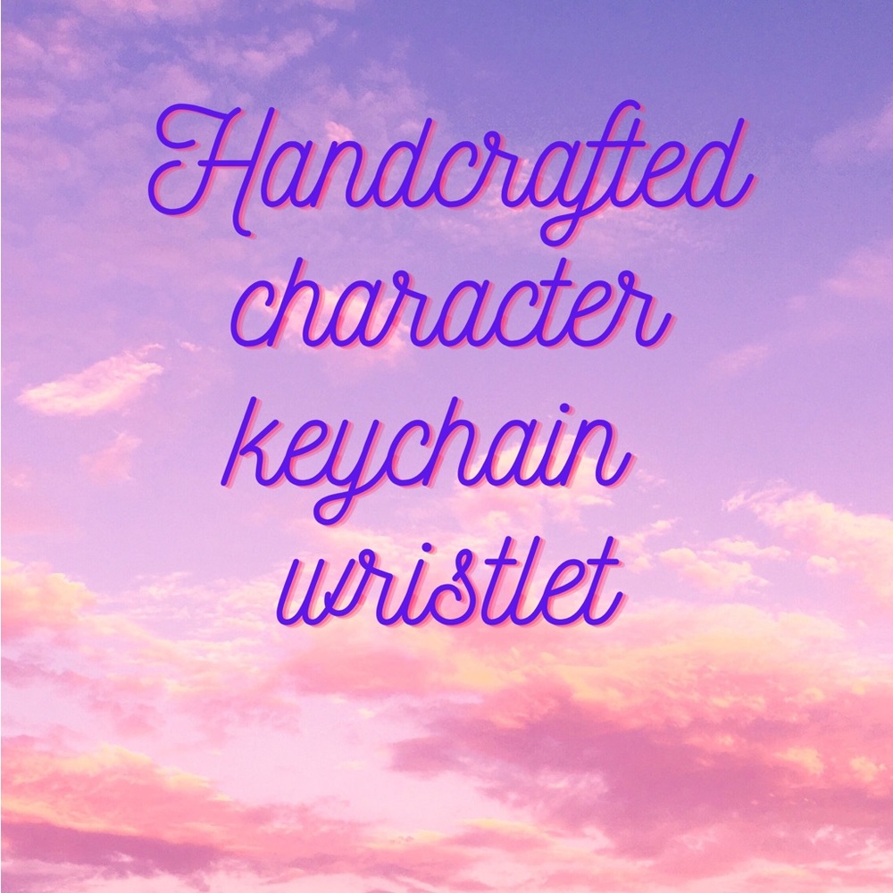 Handcrafted Purple Character Keychain Wristlet-for live shows